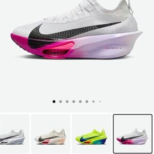 Nike Alphafly 3 White with Pink and Black Accents
